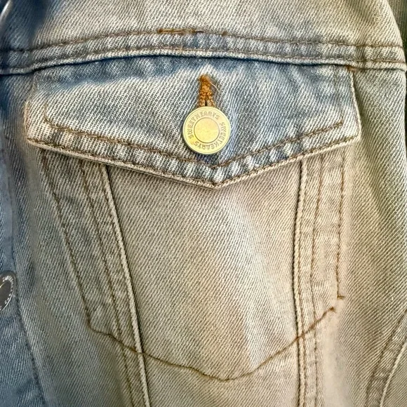 SWEETHEART LA 2X FRINGED BUTTON UP DENIM JACKET IN LIGHT WASH Cowgirl 90’s - Picture 9 of 13